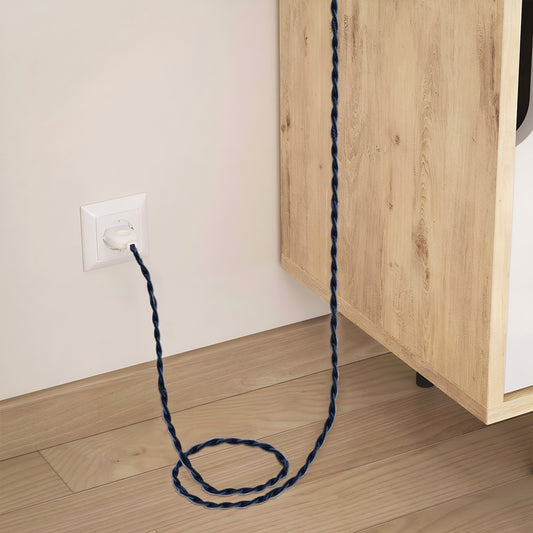 1m/5m/10m 2-aderige gedraaide elektrische kabel perzikkleurige stof~4789