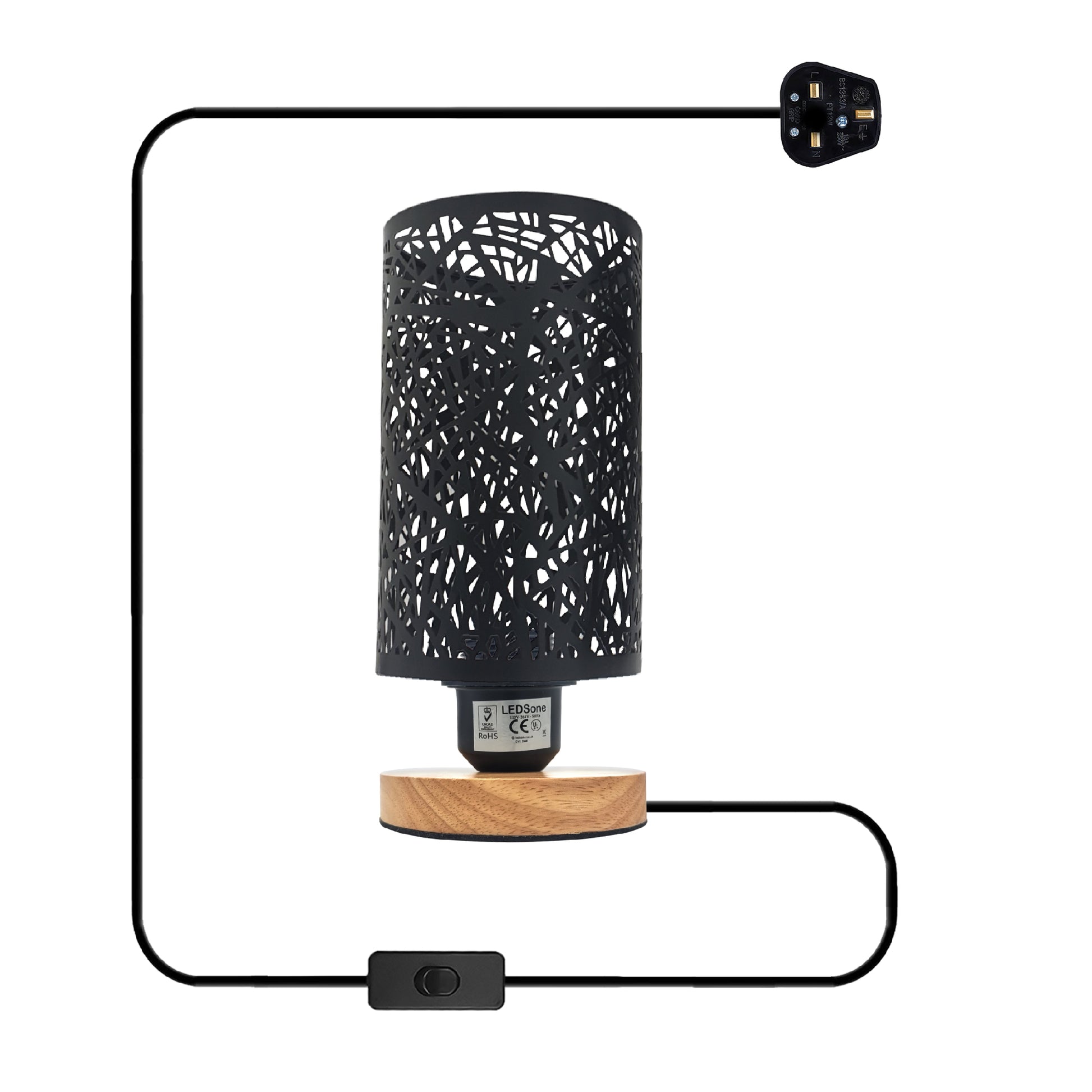 wooden base table lamp Light