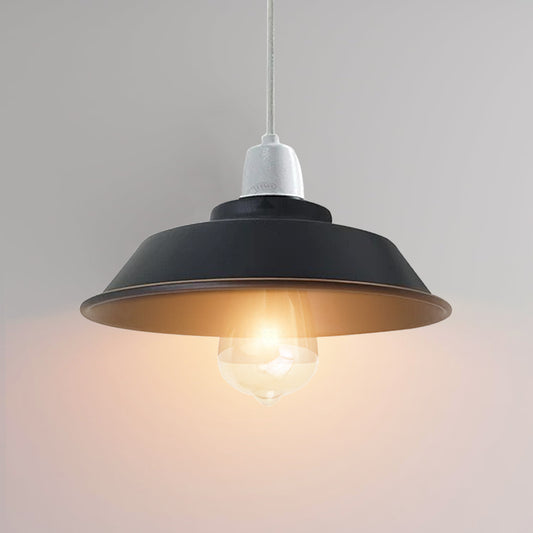 Ledsone industriële vintage zwarte kleur gouden rand kegelvormige lampenkap ~ 1112