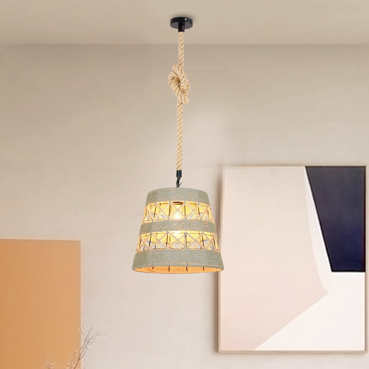 hemp rope pendant light - Application image