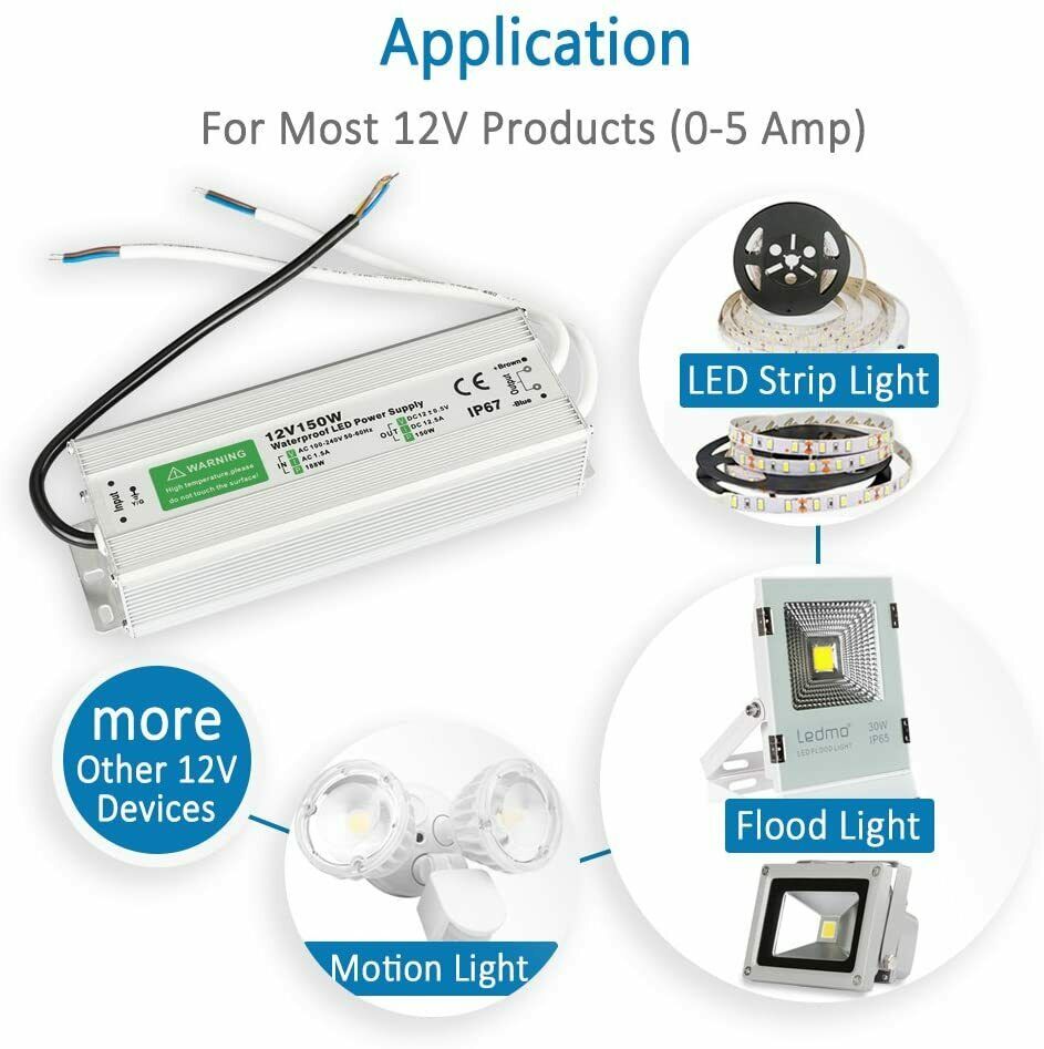 Use of 12v 150w led waterproof power supply
