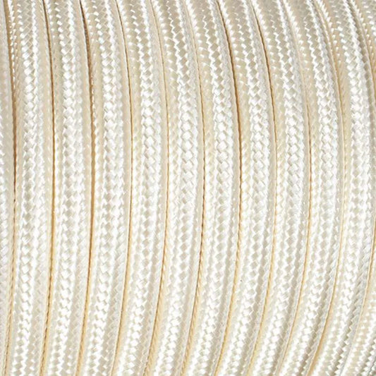 1M/5M/10M 3-aderige ronde vintage gevlochten stof ivoorkleurige kabelflex 0,75 mm~4538