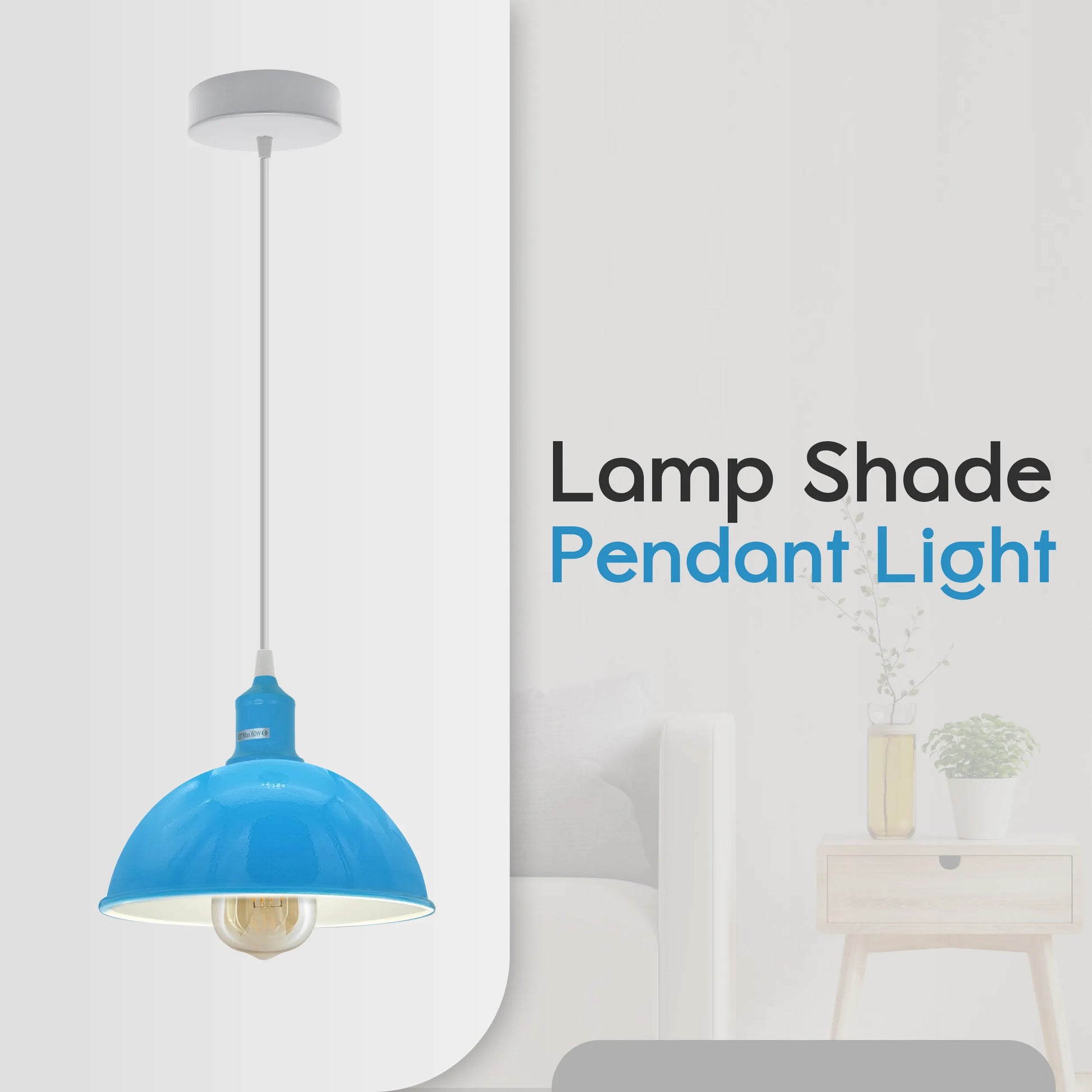 blue lampshade pendant light