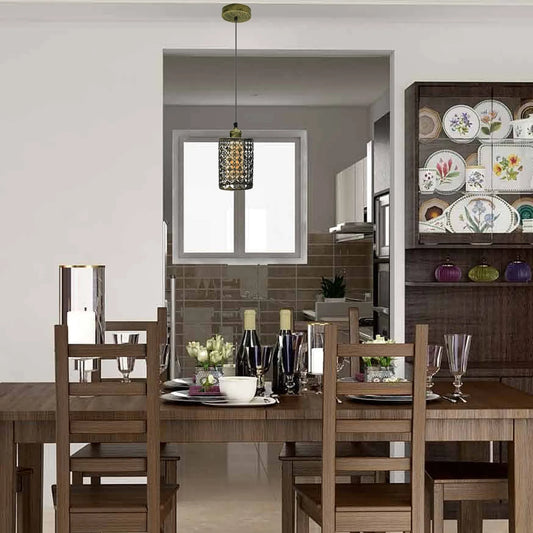 brushed brass modern cage pendant light