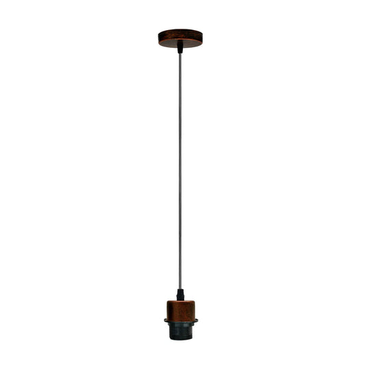Rustieke rode hanglamp, lamphouder, hanglamp, E27 UK-houder PVC-kabel ~ 4206