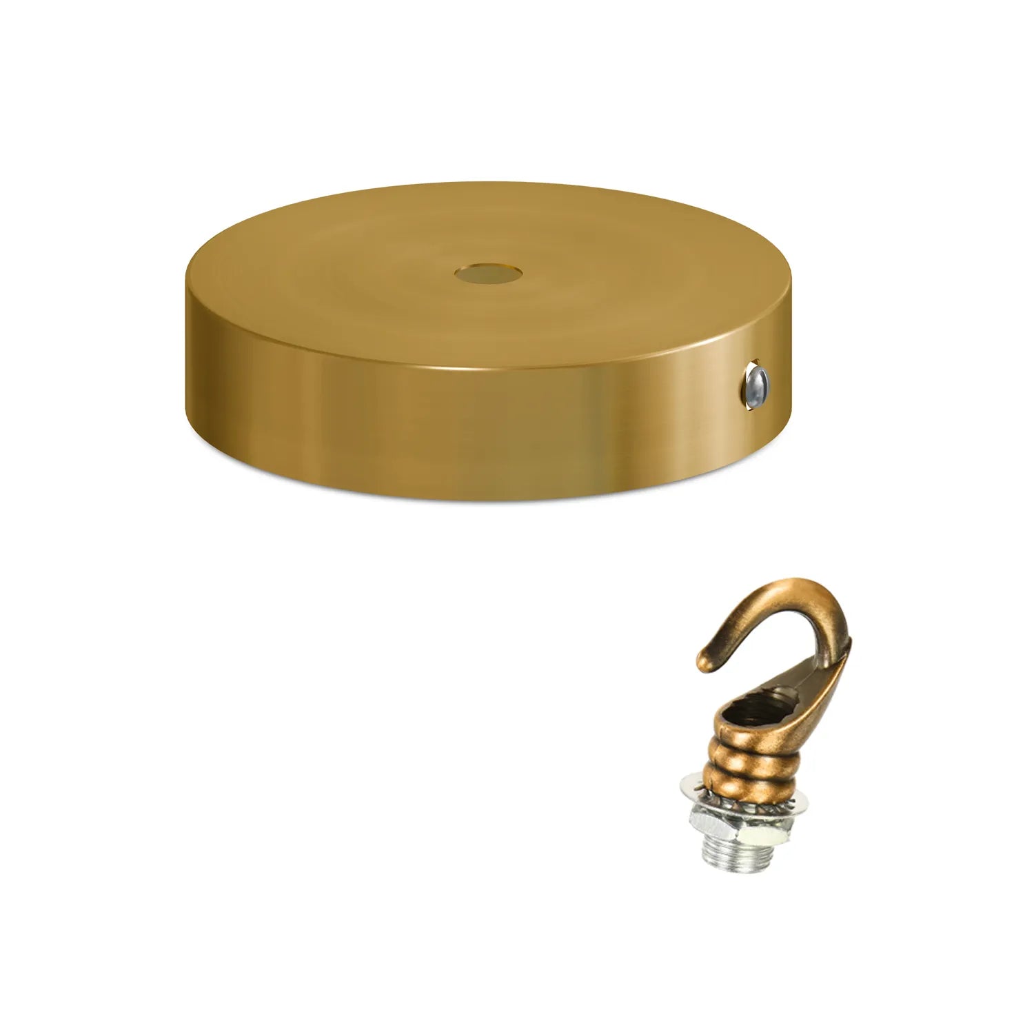 Metal ceiling rose with closed loop for vintage pendant light fittings