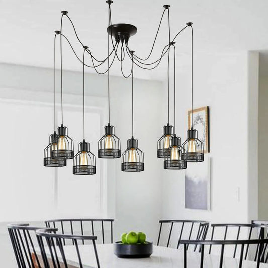 Retro Single Arm Birdcage Pendant Light | E27 | Vintage | Adjustable ~6318