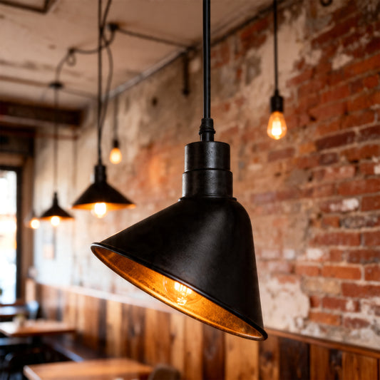 Industrial Black Pendant Light E27 Metal Ceiling Lamp ~6777