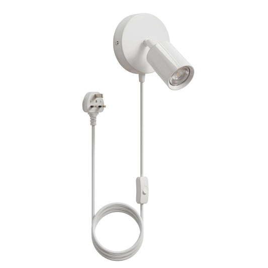 Plug In GU10 Wall Light Adjustable Spotlight with Switch ~6818