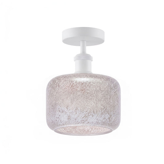 Vintage Semi Flush Ceiling Light E27 Frosted Glass Indoor Lamp ~6875