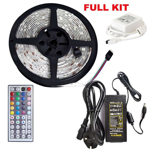 RGB LED-stripverlichtingsset met afstandsbediening en stroomadapter, complete set~2408