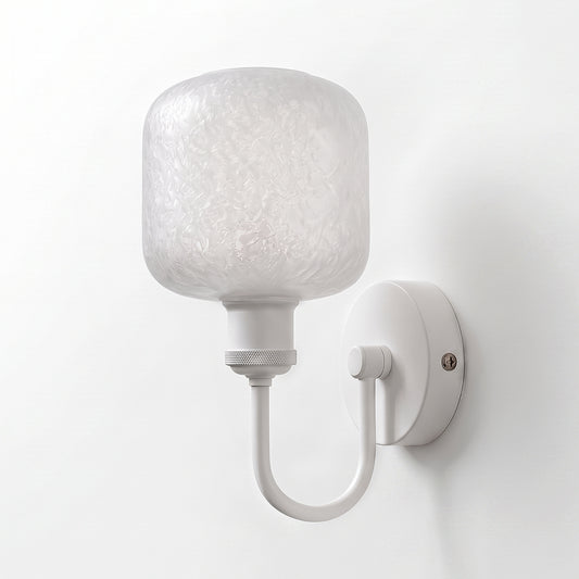 White Wall Sconce with Frosted Glass Shade E27