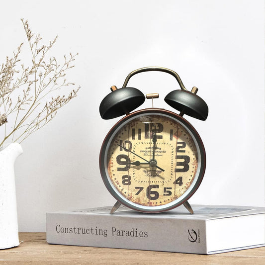 Twin Bell wekker retro batterijgevoede nachtkastjeklok-5553