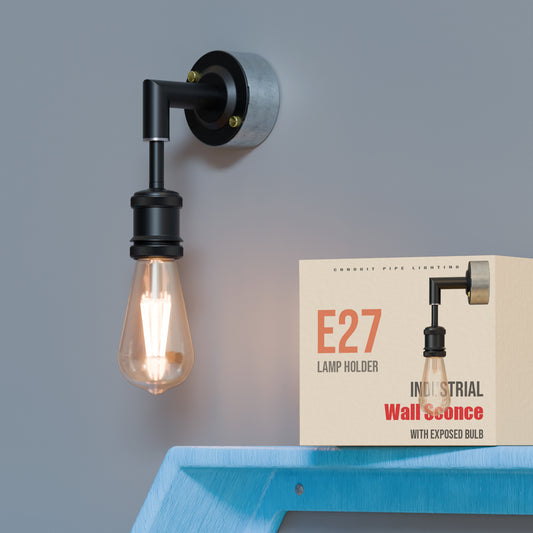 Buisbuis Wandlamp Industrieel Edison E27 Lamphouder Fitting-5588