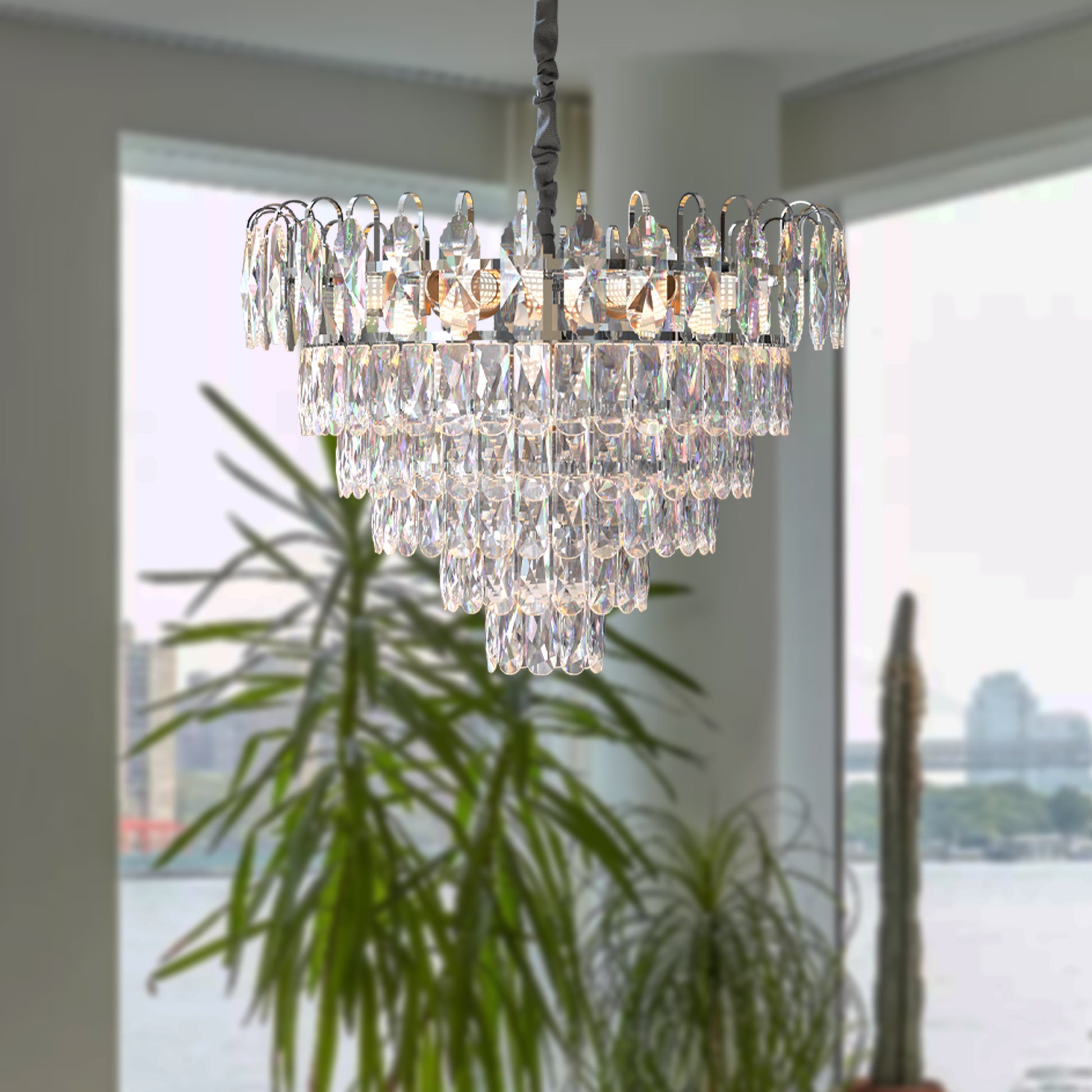 large modern crystal chandeliers