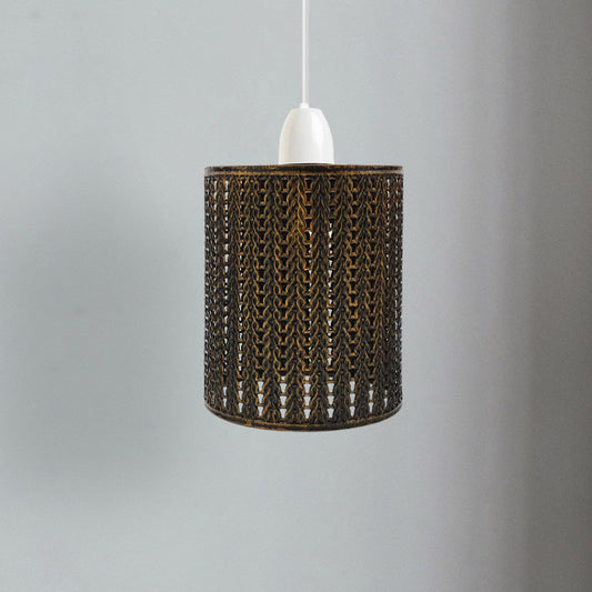 Geborsteld koperen vintage metalen draadkooi lampenkap~2005