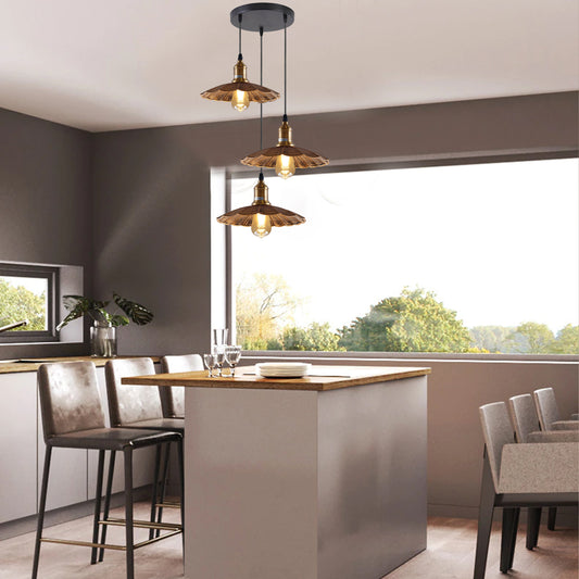 Copper 3 Pendant Light Fixture Umbrella design