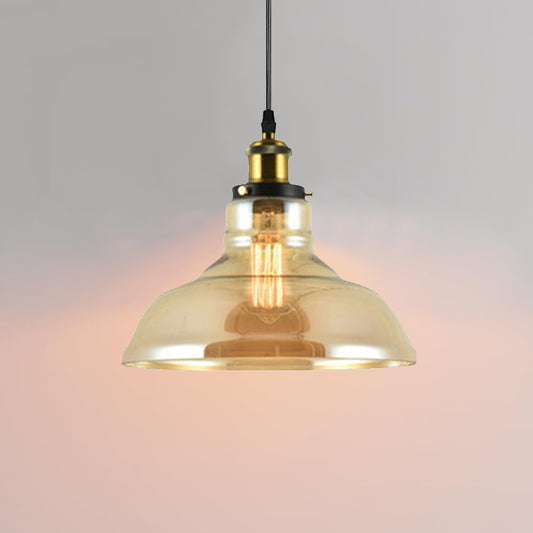 Vintage lampenkappen amberkleurige glazen plafond hanglamp retro stijl~2178