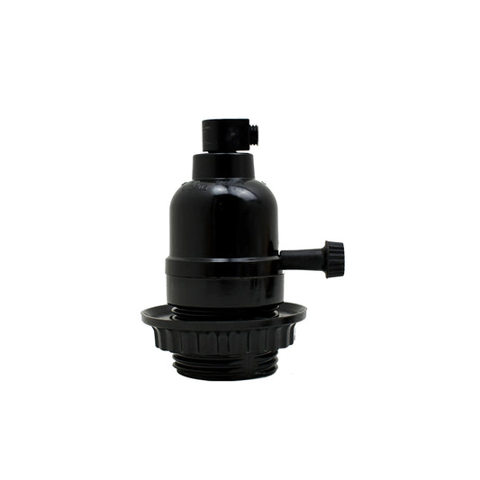 E27-lamp, hanglamp met Edison-schroeffitting, zwarte kunststof lamphouder ~4393