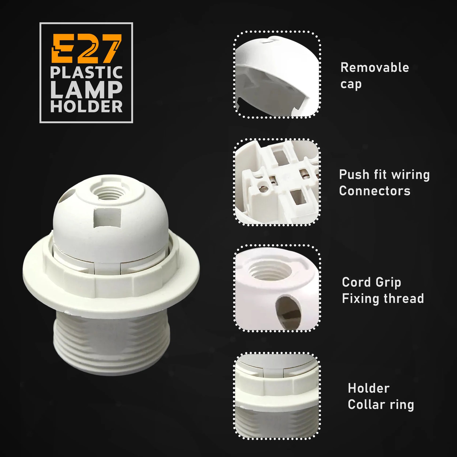 E27 plastic lamp holder