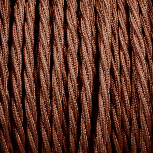 2 Core Brown Fabric Lighting Flex Cable