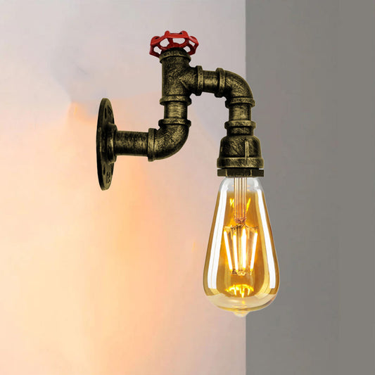 Geborsteld koperen retro verlichting metalen waterpijp vintage loft wandlamp~2884