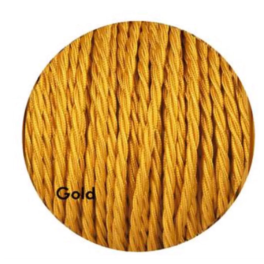 1m/2m/5m/10m Goud 2-aderige gedraaide stoffen kabel van 0,75 mm~1768