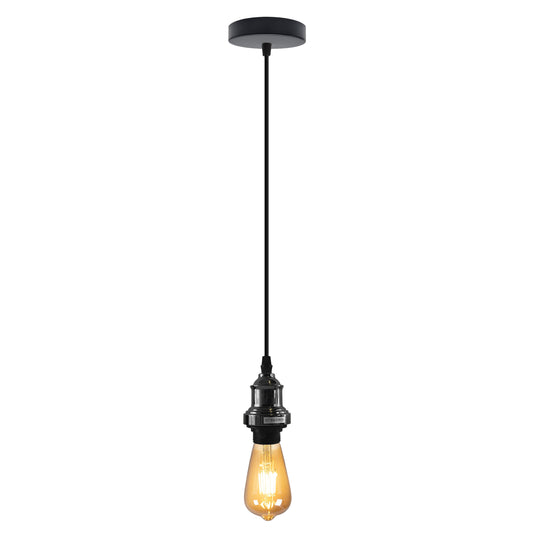Hangende zwarte plafondlamp met 95 cm verstelbaar snoer E27-fitting VK~4455
