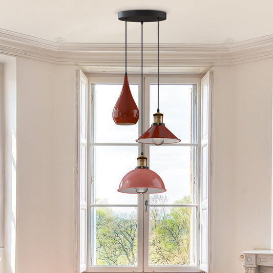 3-koppige hanglamp van metaal, plafondlamp ~3515