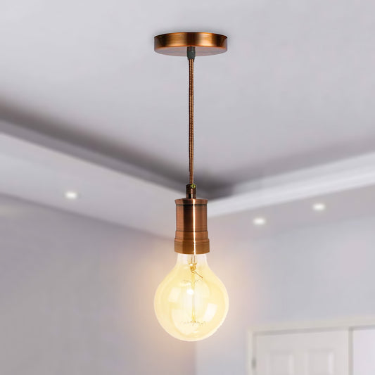 Vierkante houder van stof, 3-aderig, rond, 1 m kabel, E27 plafondlamp, ~ 3128