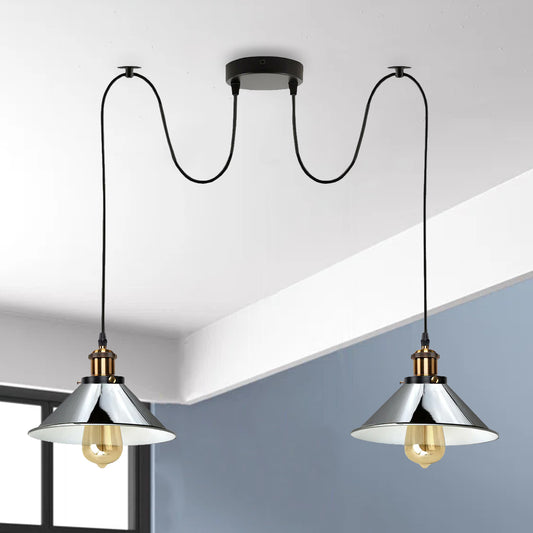 2-weg Retro Industriële plafondkabel E27 Hanglamp hanglamp~3403