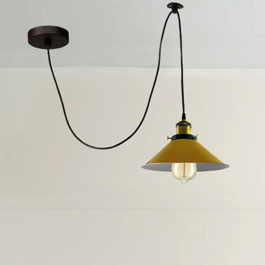Moderne grote spin gevlochten hanglamp 1 kop clusters van hangende gele kegelvormige kappen plafondlamp verlichting~3432