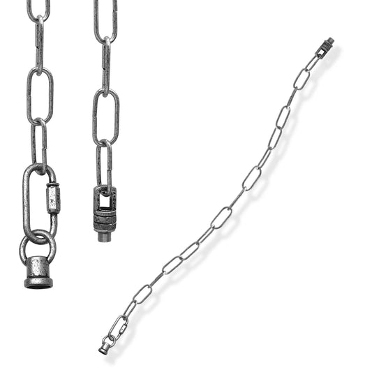 Geborstelde zilveren hanglamp, 60 cm lange ketting met hanglamp ~4444
