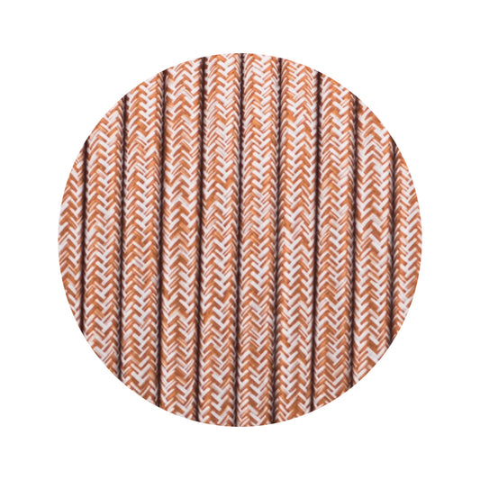 3-aderige ronde vintage gevlochten stof bruin multi tweed kabel flex 0,75 mm ~ 4880