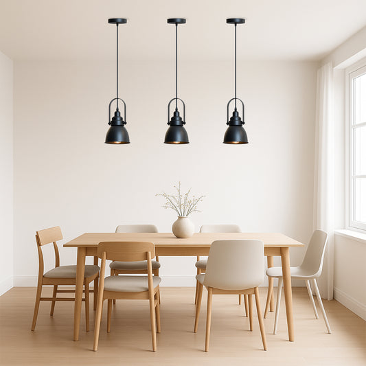 Black metal pendant light