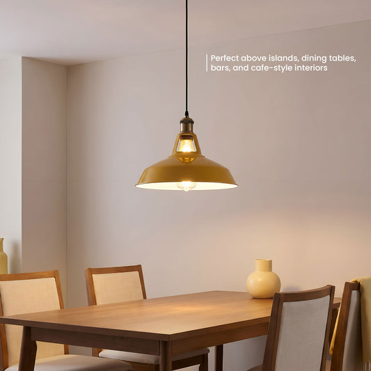 Moderne gele lampenkap, industriële retro-stijl, metalen plafondlamp ~ 2553