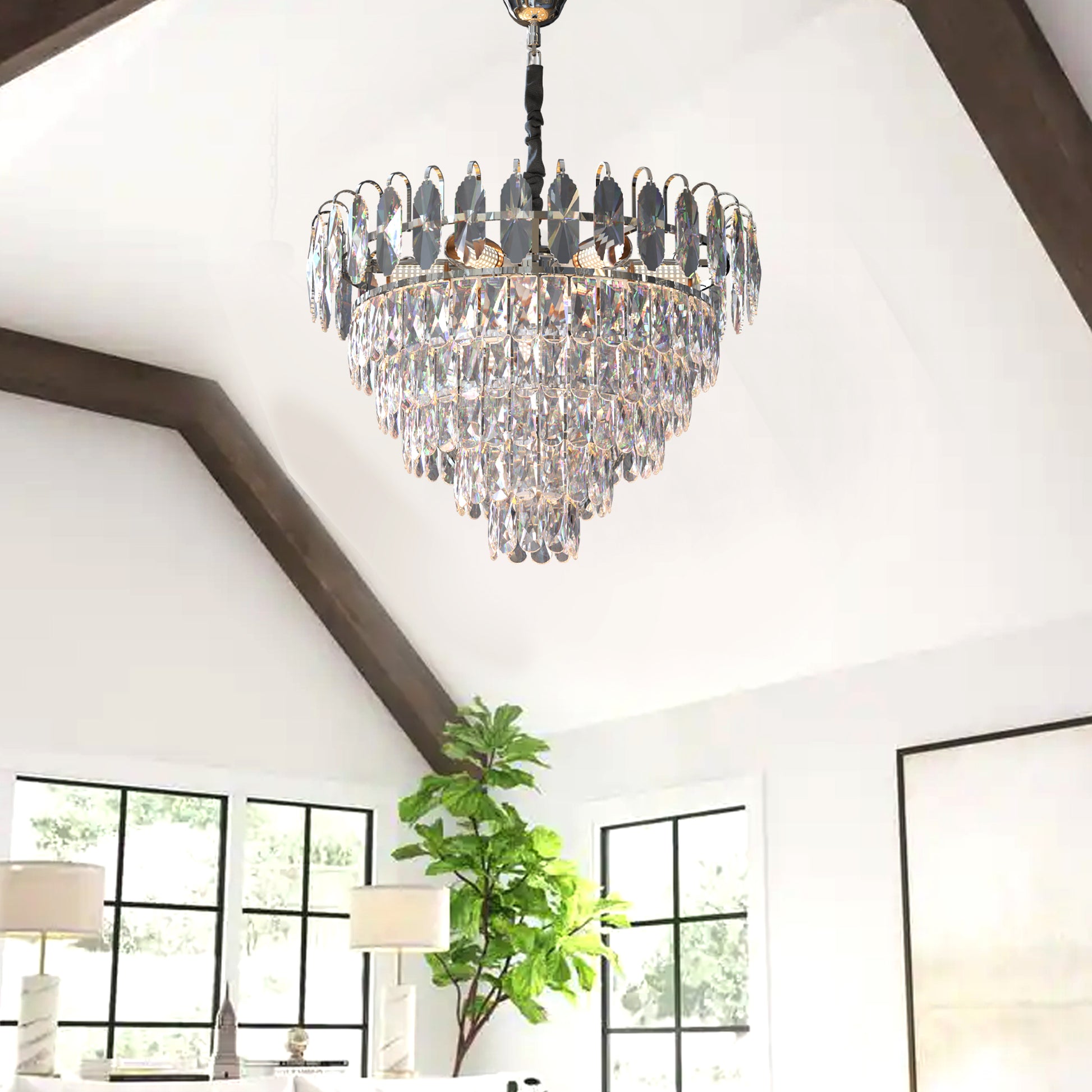 chrome chandelier modern