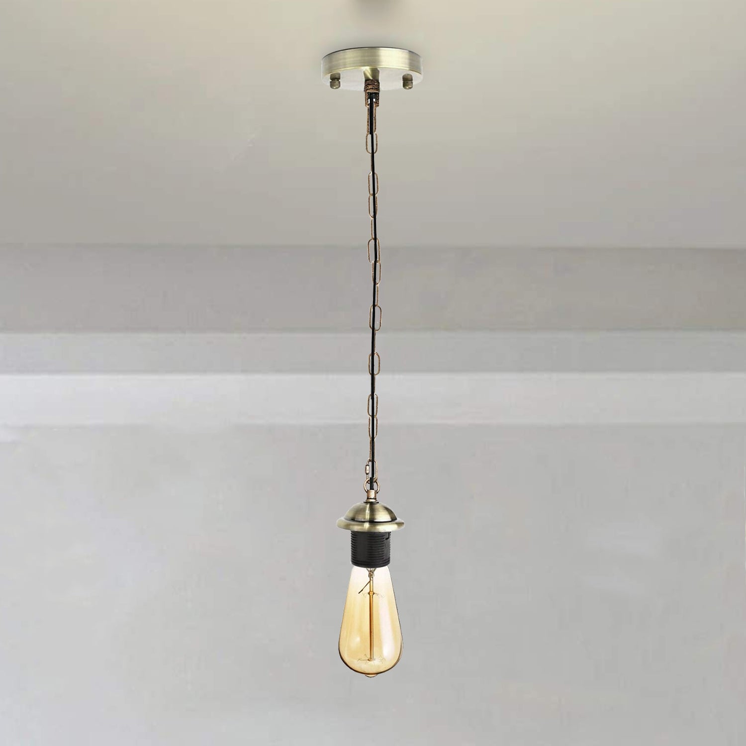 E27 Pendant Lamp Holder - Hanging Chain Included