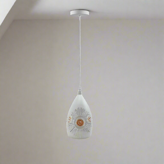 E27 witte metalen plafondlamp met hanglamphouder~4196