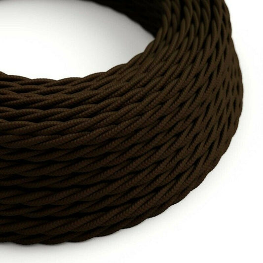 1M/5M/10M 3-aderige gedraaide elektrische donkerbruine stoffen kabel ~4805