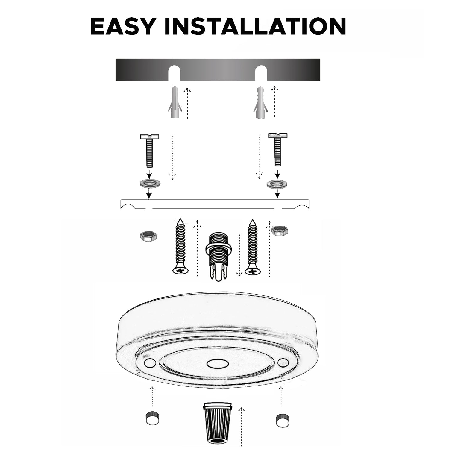 Ceiling rose light fitting plate for chandeliers and pendant lighting