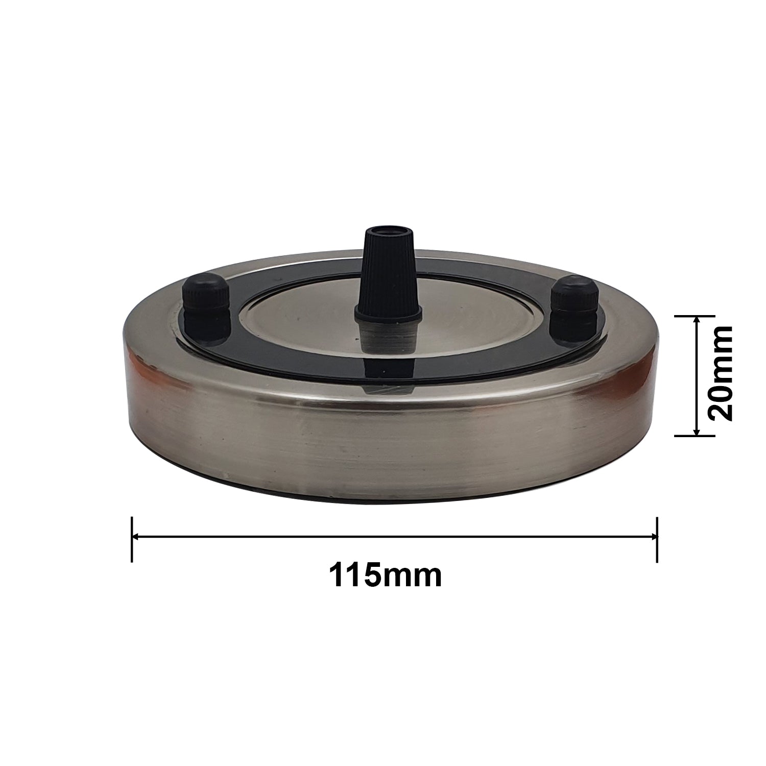 Ceiling rose with braided flex cable for vintage pendant light fitting