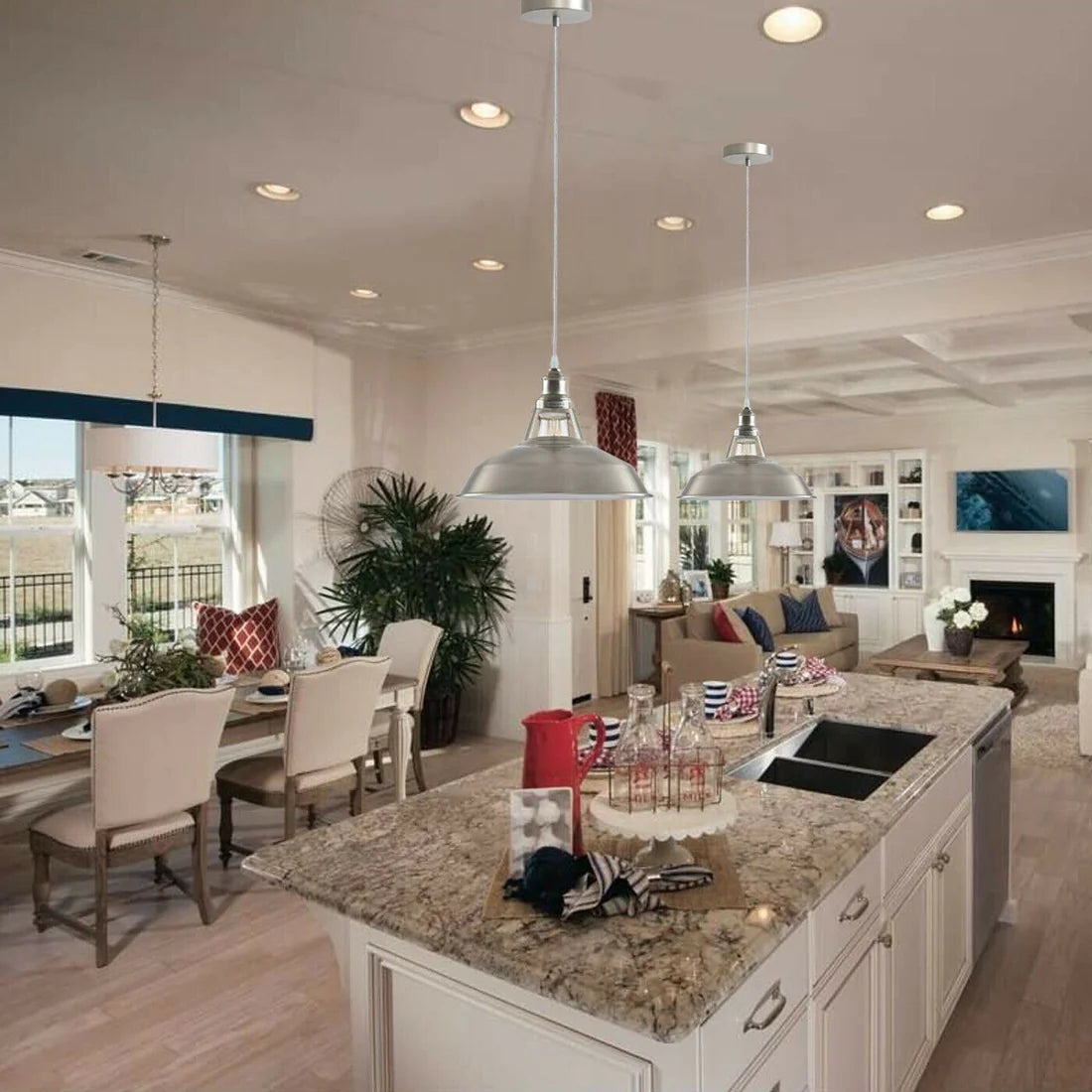 Industrial metal ceiling pendant light