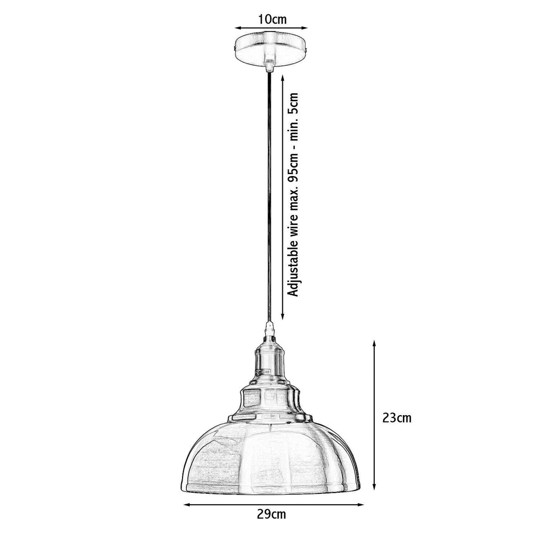 Industrial metal ceiling pendant light