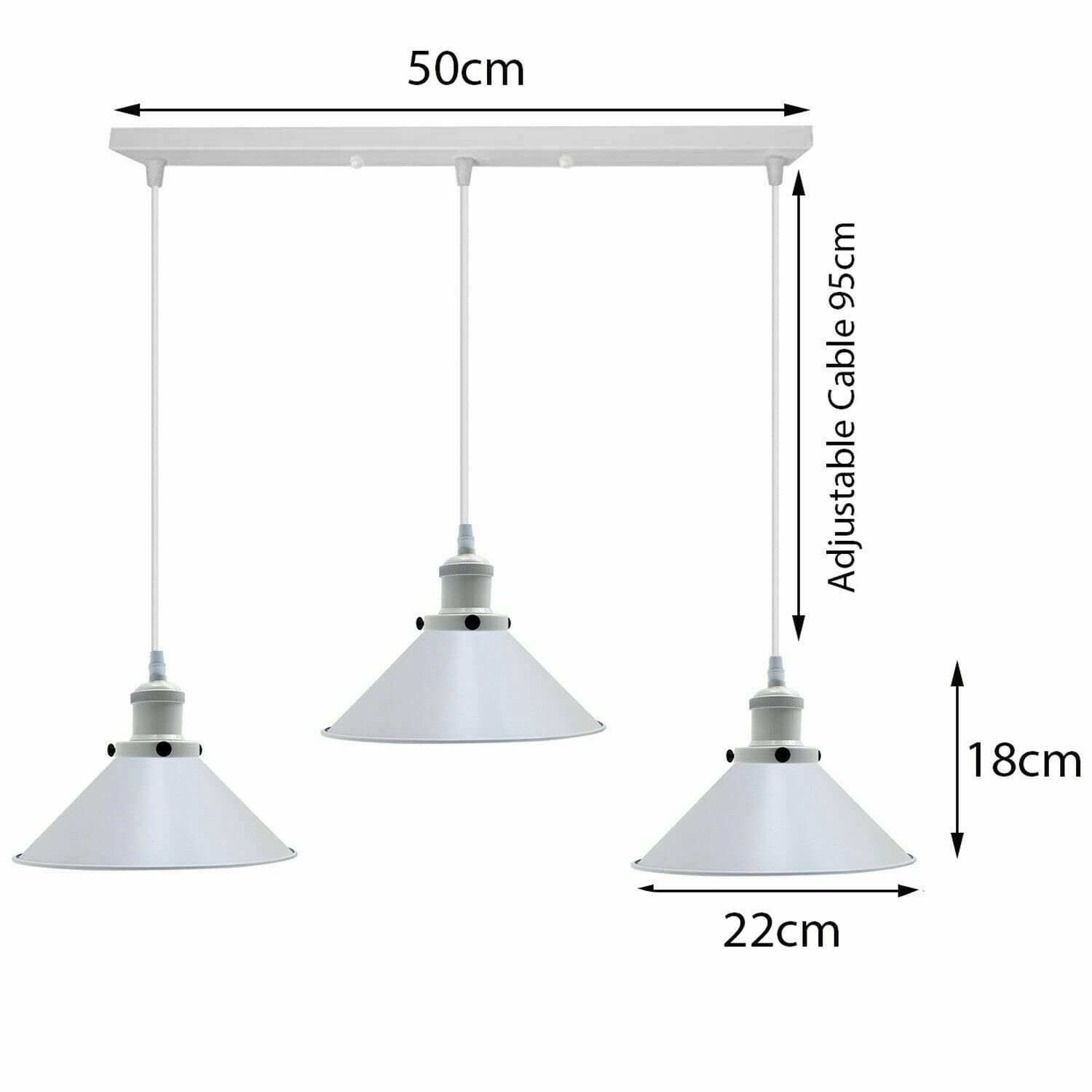 white 3 ceiling adjustable