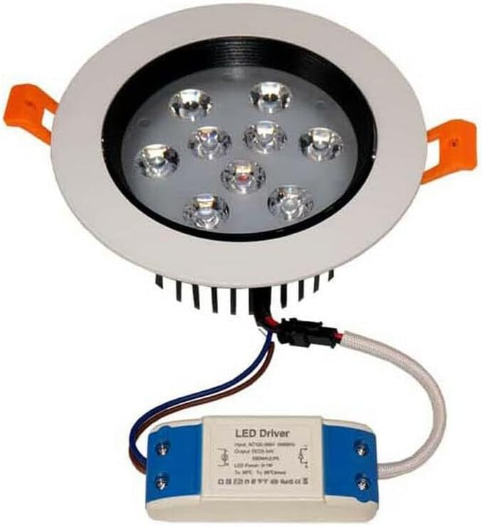 LED down light with wiring and driver