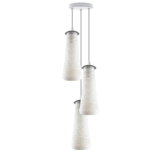 three-head basket style rattan ceiling pendant light