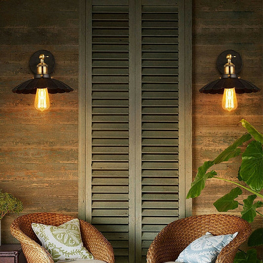 umbrella black wall sconce