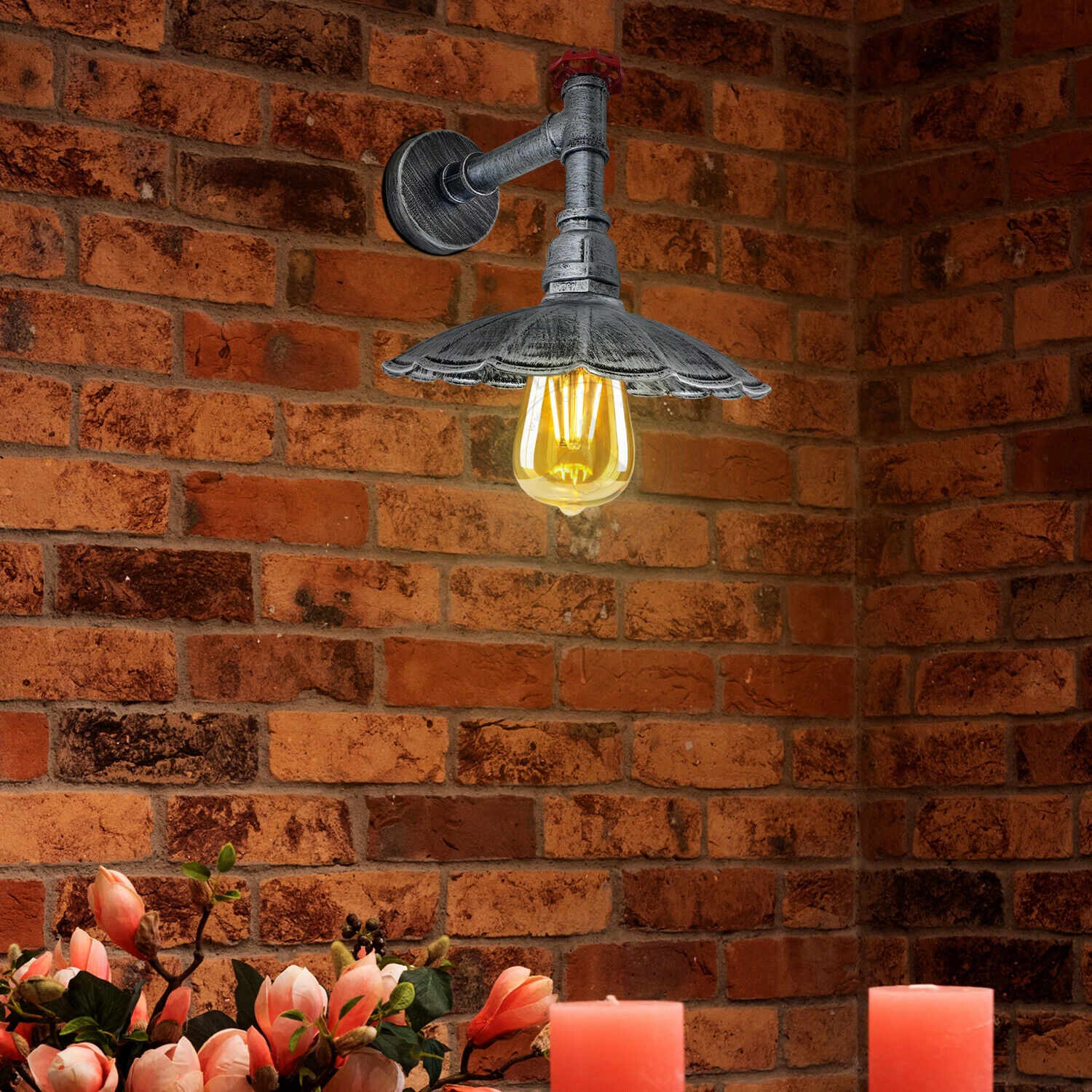 Brushed Silver pipe wall lights