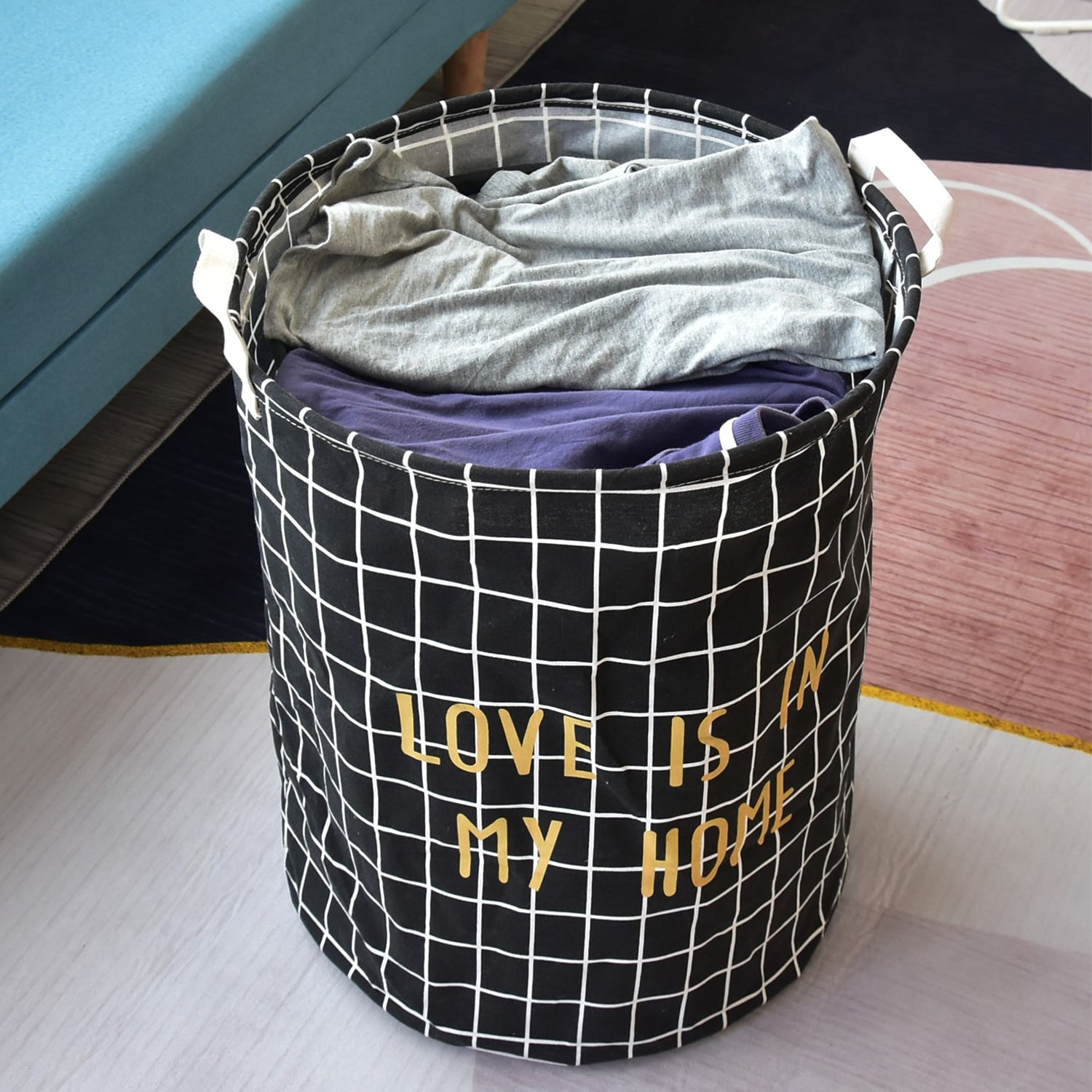 Black heavy duty laundry bag